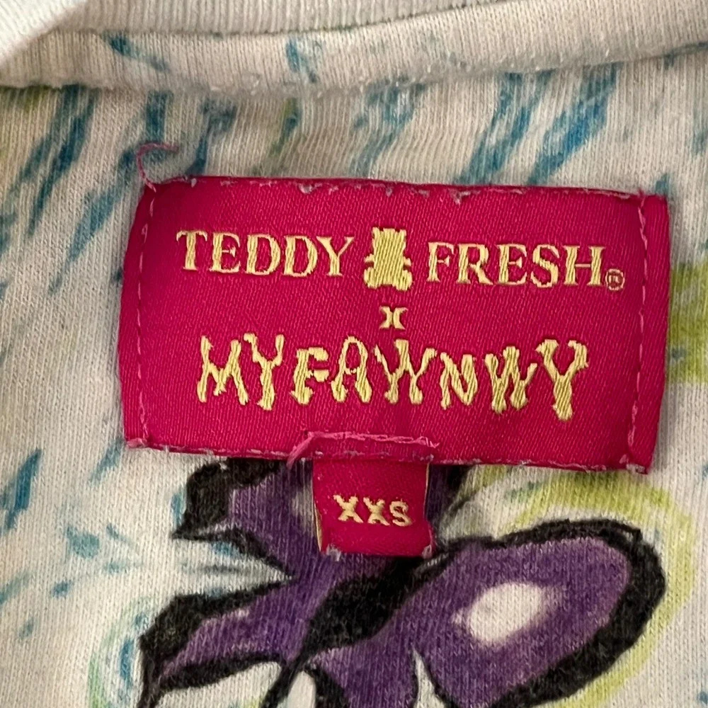 Teddy Fresh MyFawnwy Snake Butterfly Graphic T Shirt XXS Cotton Polyester - Picture 3 of 7